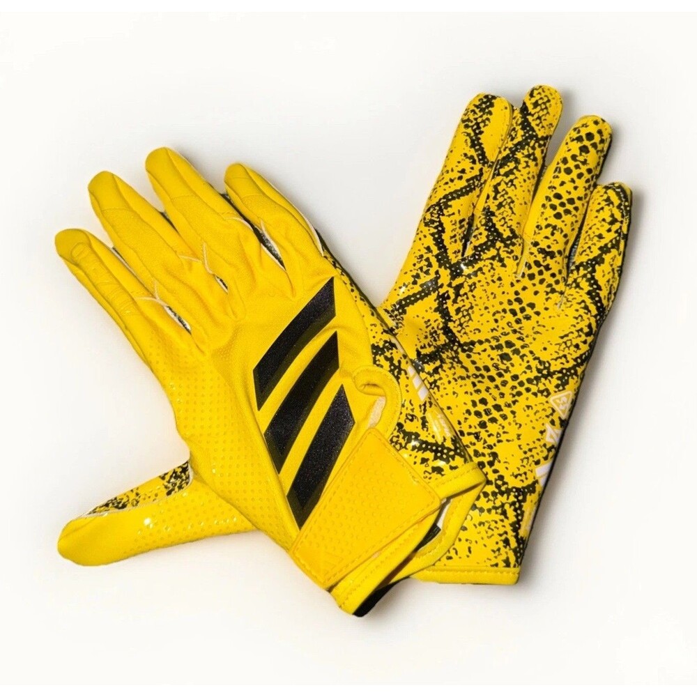 NEW adidas Adizero 15 Electric Exotic Speed Receiver Football Gloves Sz M Yellow